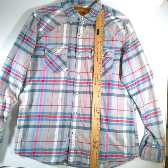 Red Camel Vintage 90's Pearl Snap Multicolor Long Sleeve Shirt Western - Picture 8 of 10